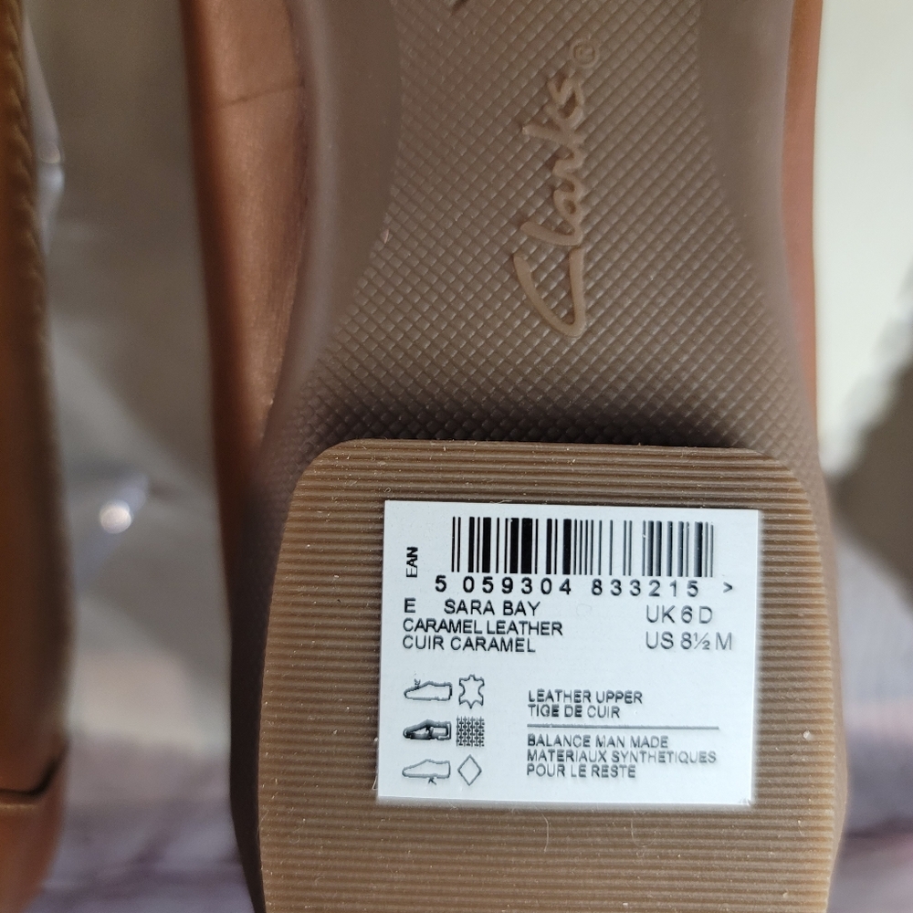 Clarks Collection Sara Bay Ballet Flats -Caramel- Brand New in Box - Picture 11 of 15